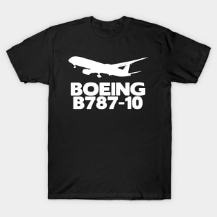 Boeing B787-10 Silhouette Print (White) T-Shirt